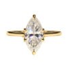 Marquise tulip solitaire ring with six-prong setting in yellow-tone silver