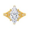 Vintage filigree marquise ring with openwork yellow-tone silver band