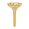 Alternate view 1 of vintage filigree marquise ring with openwork yellow-tone silver band