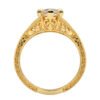 Alternate view 4 of vintage filigree marquise ring with openwork yellow-tone silver band
