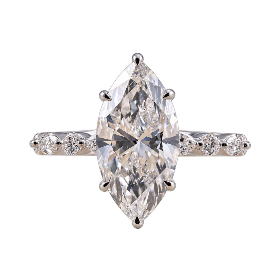 Marquise Hidden-Halo Moissanite Ring
